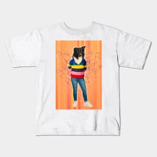 collie head collage Kids T-Shirt